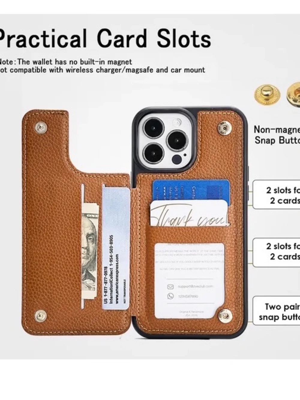 CUSTYPE Wallet Case for iPhone 13 Pro (6.1inch) Card Holder and Ring Stand